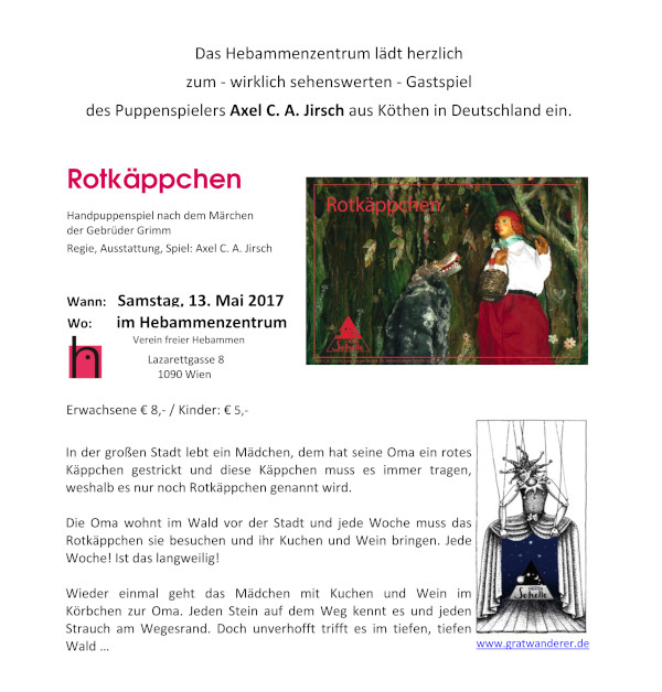 Flyer Puppenspieler Hebammenzentrum